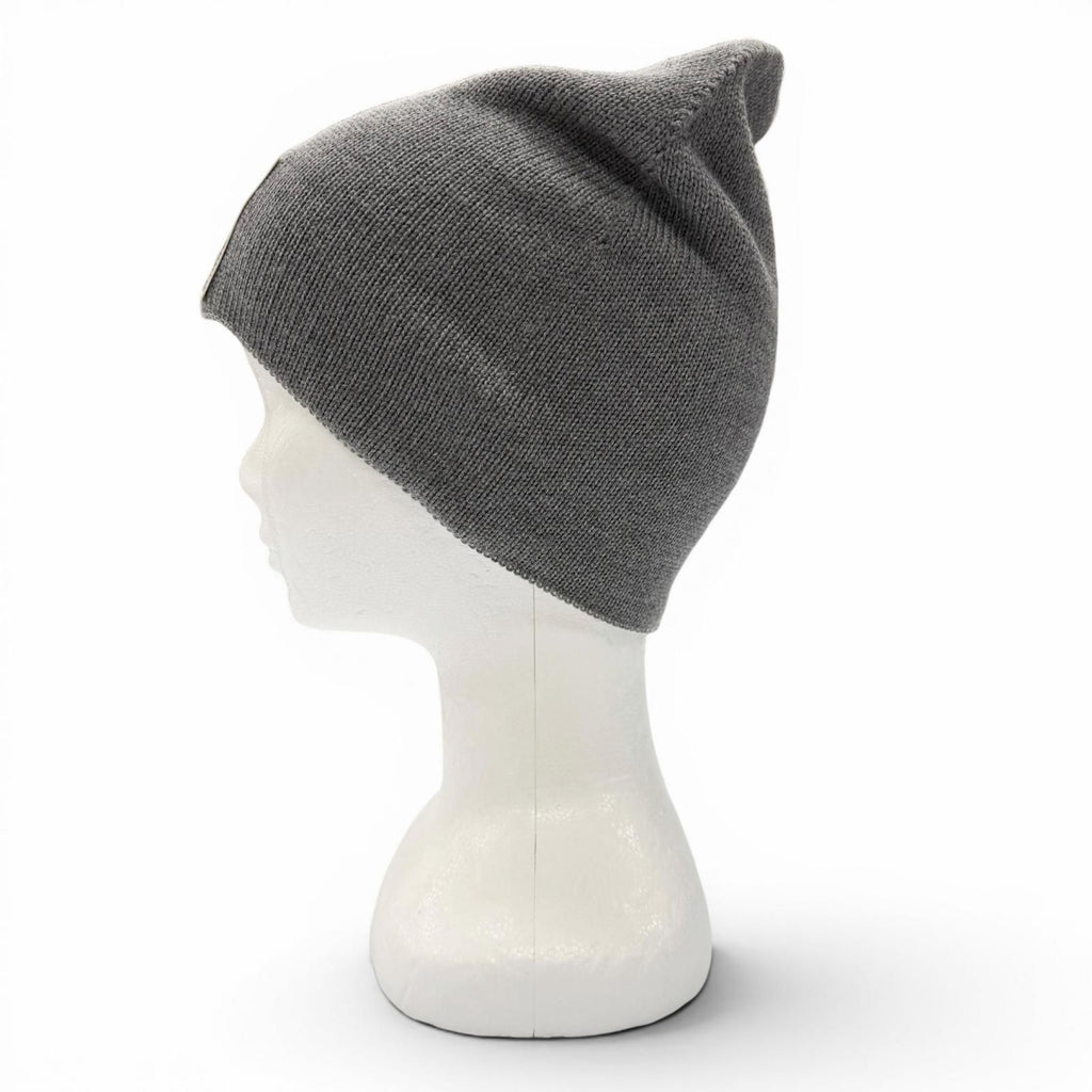 Chanel Sports Line Wool Silk CC Logo Hat Beanie Knit Cap Gray Ivory — view 4