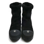 Louis Vuitton Bree Line Shearling Boots Black — view 2