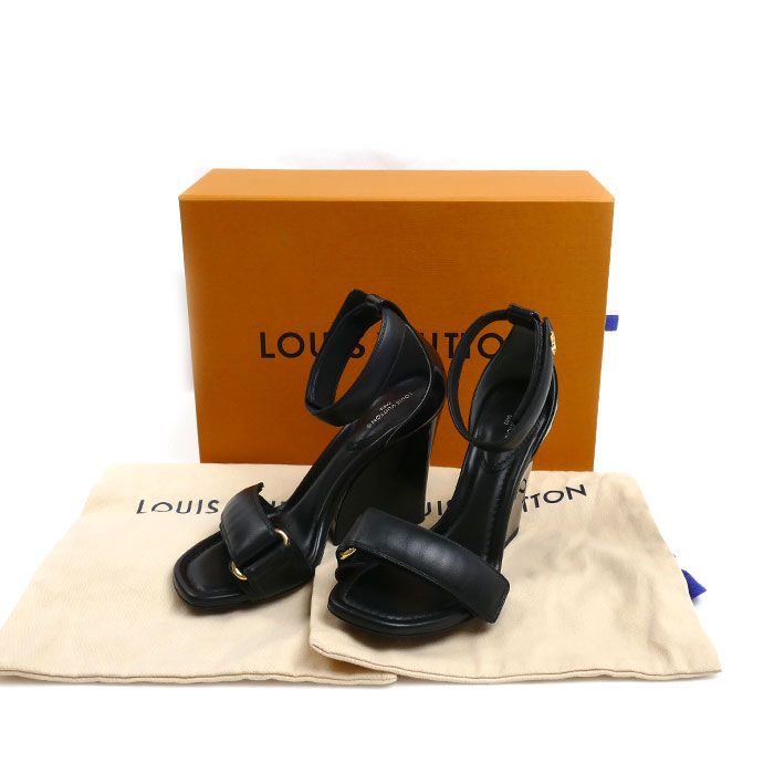 Louis Vuitton Stella Line Ankle Strap Sandals Black — view 9