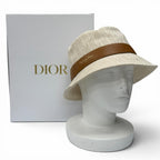 Dior Cotton 100% Teddy-d Bob Hat Leather Hat Light Beige 57 — view 2