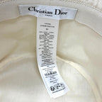 Dior Cotton 100% Teddy-d Bob Hat Leather Hat Light Beige 57 — view 7