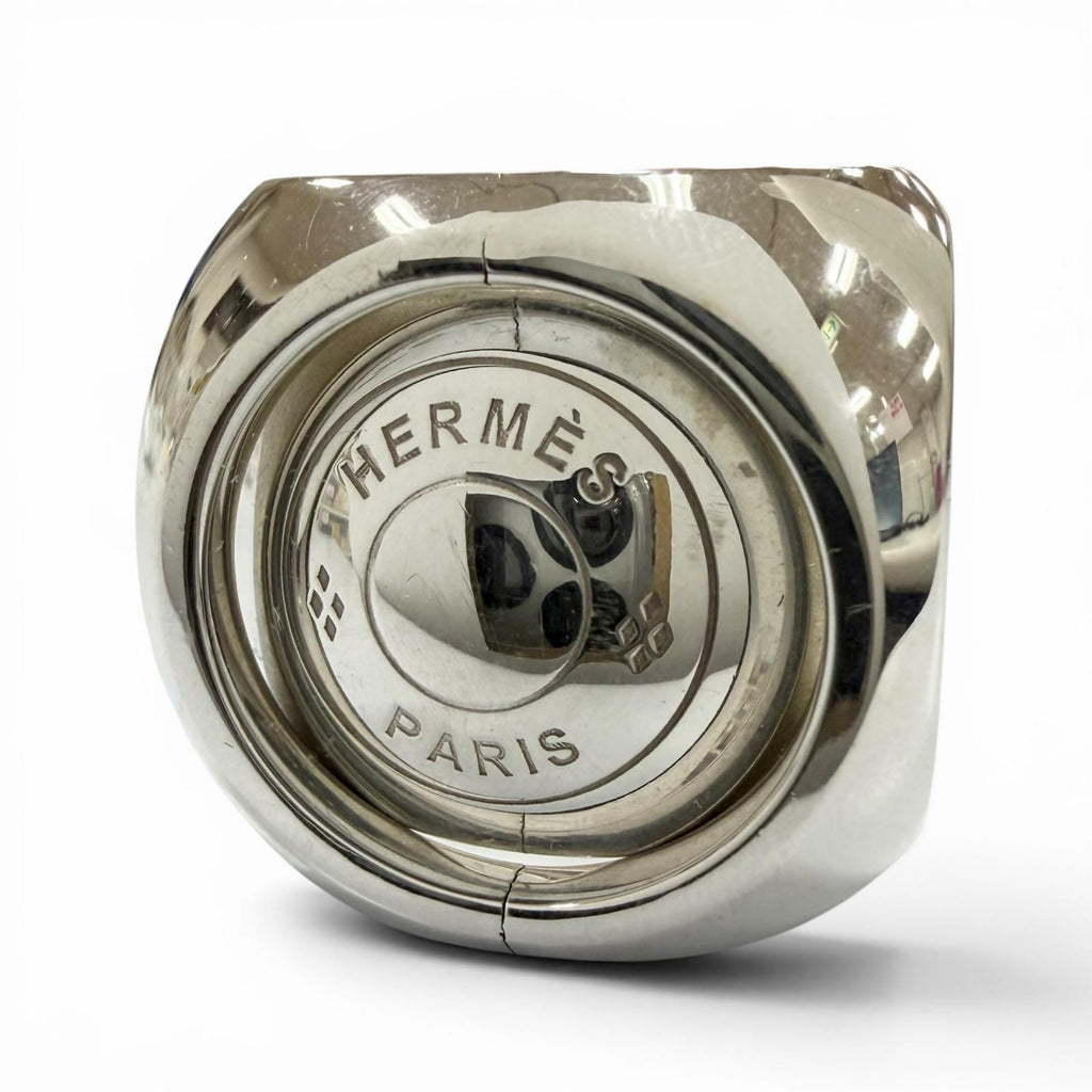 Hermes Vintage Extra Wide Series Ring Silver 49.50.51