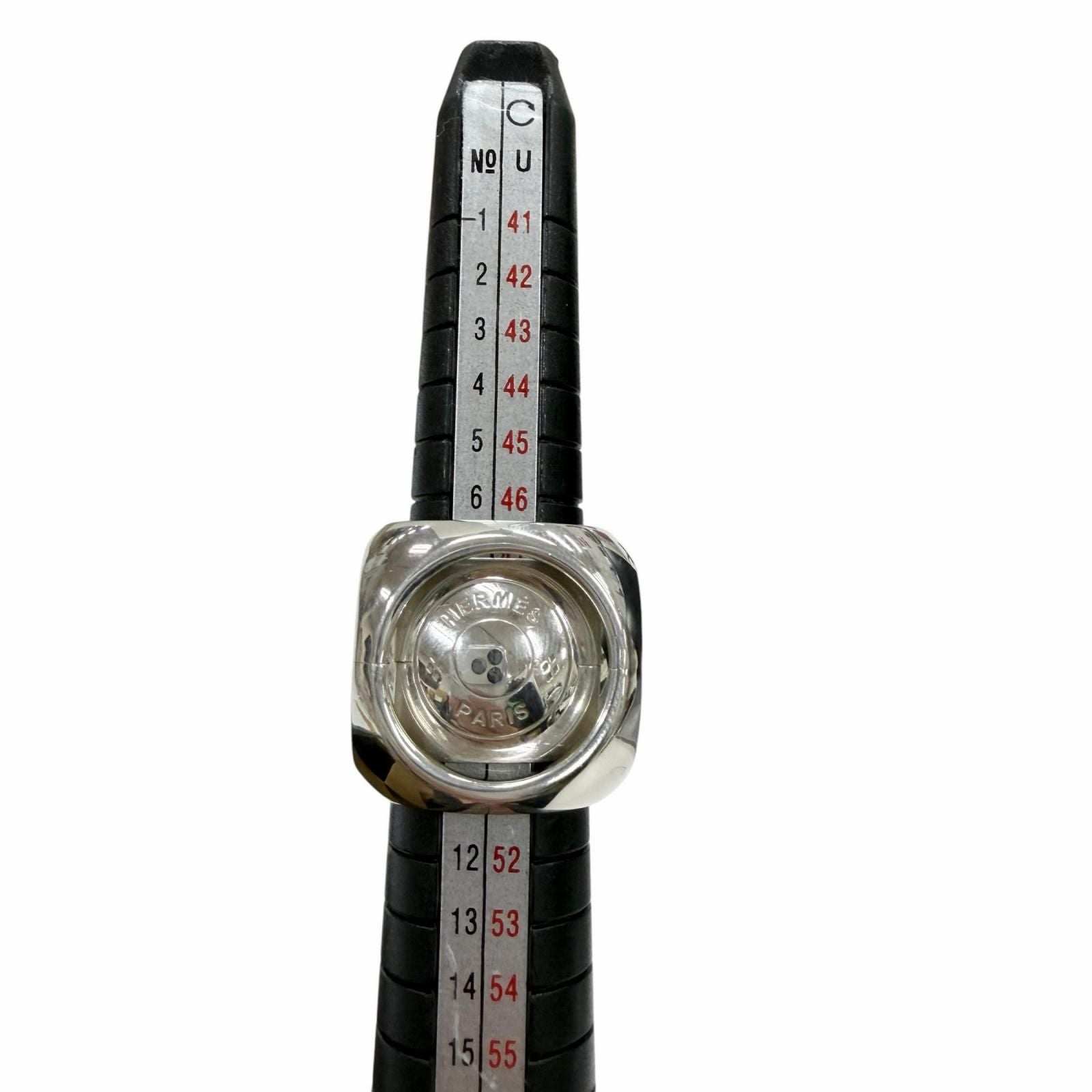 Hermes Vintage Extra Wide Series Ring Silver 49.50.51