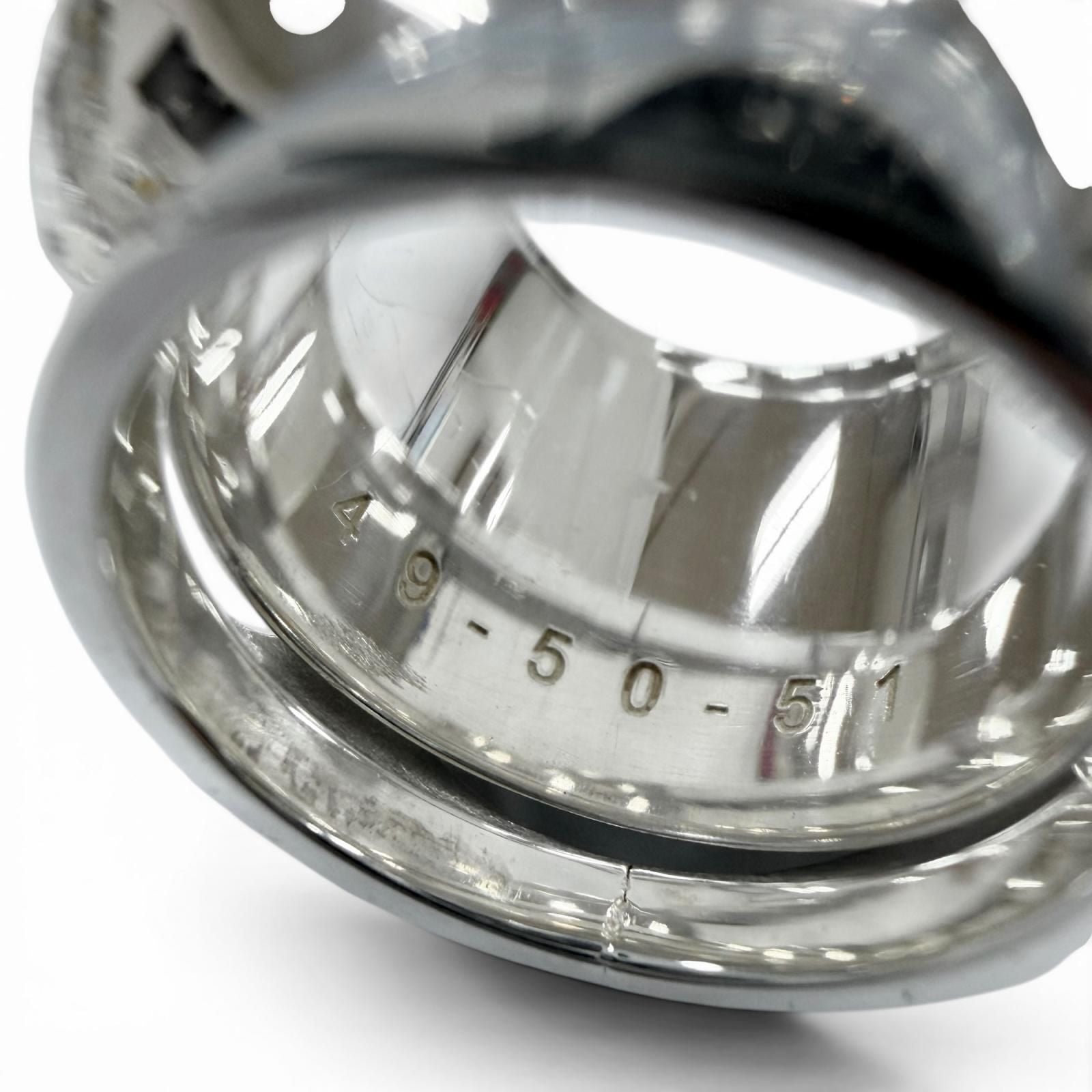 Hermes Vintage Extra Wide Series Ring Silver 49.50.51