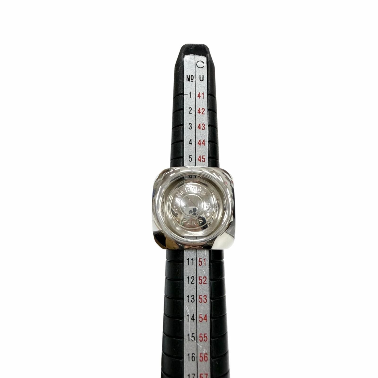 Hermes Vintage Extra Wide Series Ring Silver 49.50.51
