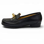 Hermes Destin Gold Kelly Buckle Leather Loafers Black — view 4