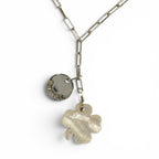 Chanel 925 Shell Clover Logo Pendant Silver