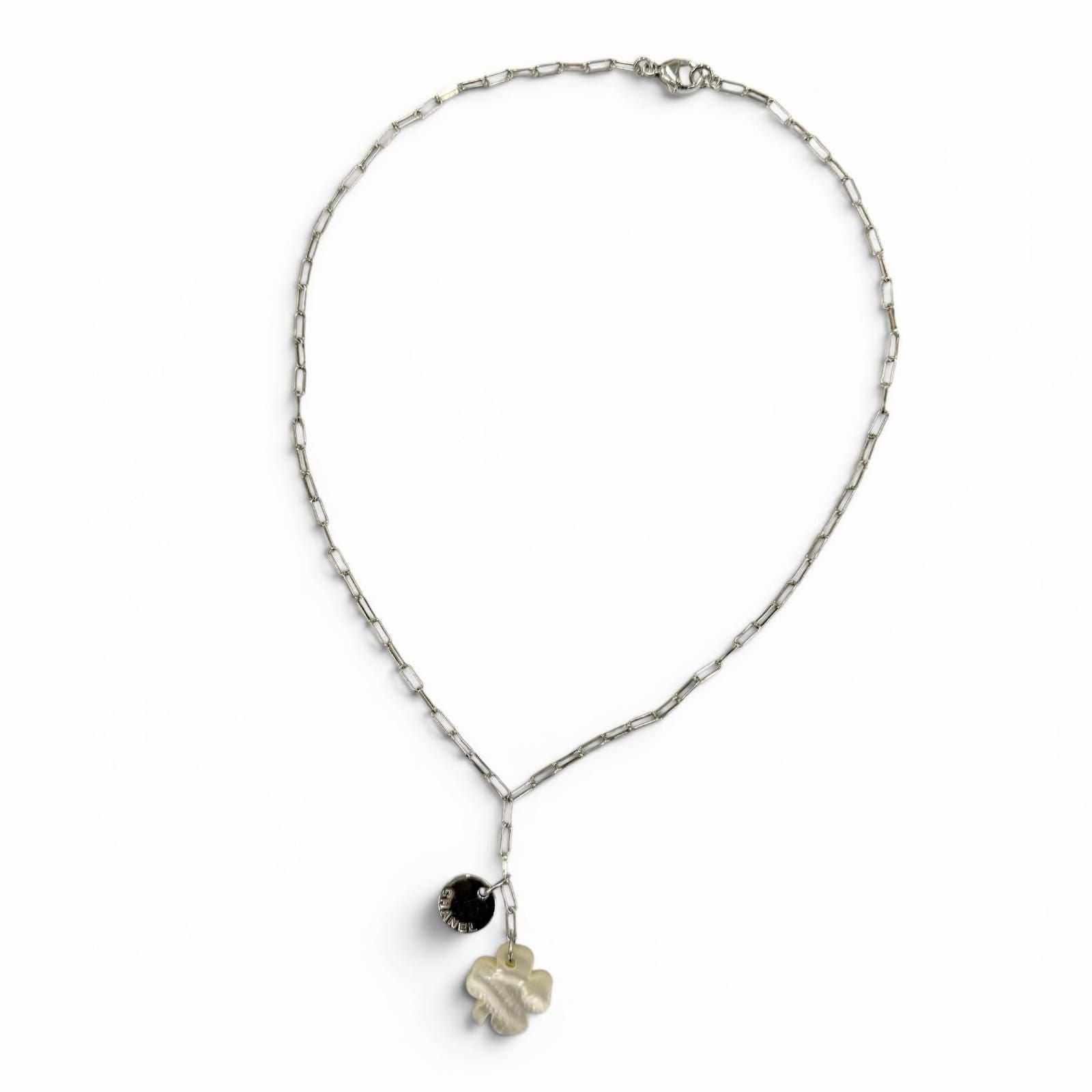 Chanel 925 Shell Clover Logo Pendant Silver — view 2