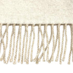 Loewe Bicolor Scarf Wool Cashmere Blend Ivory Sand Anagram Embroidered Fringe UK — view 4