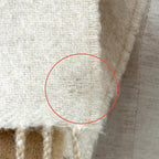 Loewe Bicolor Scarf Wool Cashmere Blend Ivory Sand Anagram Embroidered Fringe UK — view 8