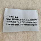 Loewe Mohair Wool Blend Fringe Anagram Leather Long Scarf with Patch Ivory — view 6