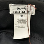 Hermes Cotton 100% Red Striped Hat Bucket Hat Dark Navy 59 — view 9