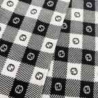 Gucci Interlocking Plaid Fringe Scarf Black Ivory 35 190 cm — view 4