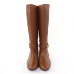 Gucci GG Leather Long Boots Brown Gold — view 4