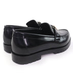 Hermes Moccasins Faubourg Constance Silver Leather Loafers Black — view 2