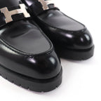 Hermes Moccasins Faubourg Constance Silver Leather Loafers Black — view 7