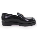 Hermes Moccasins Faubourg Constance Silver Leather Loafers Black — view 5