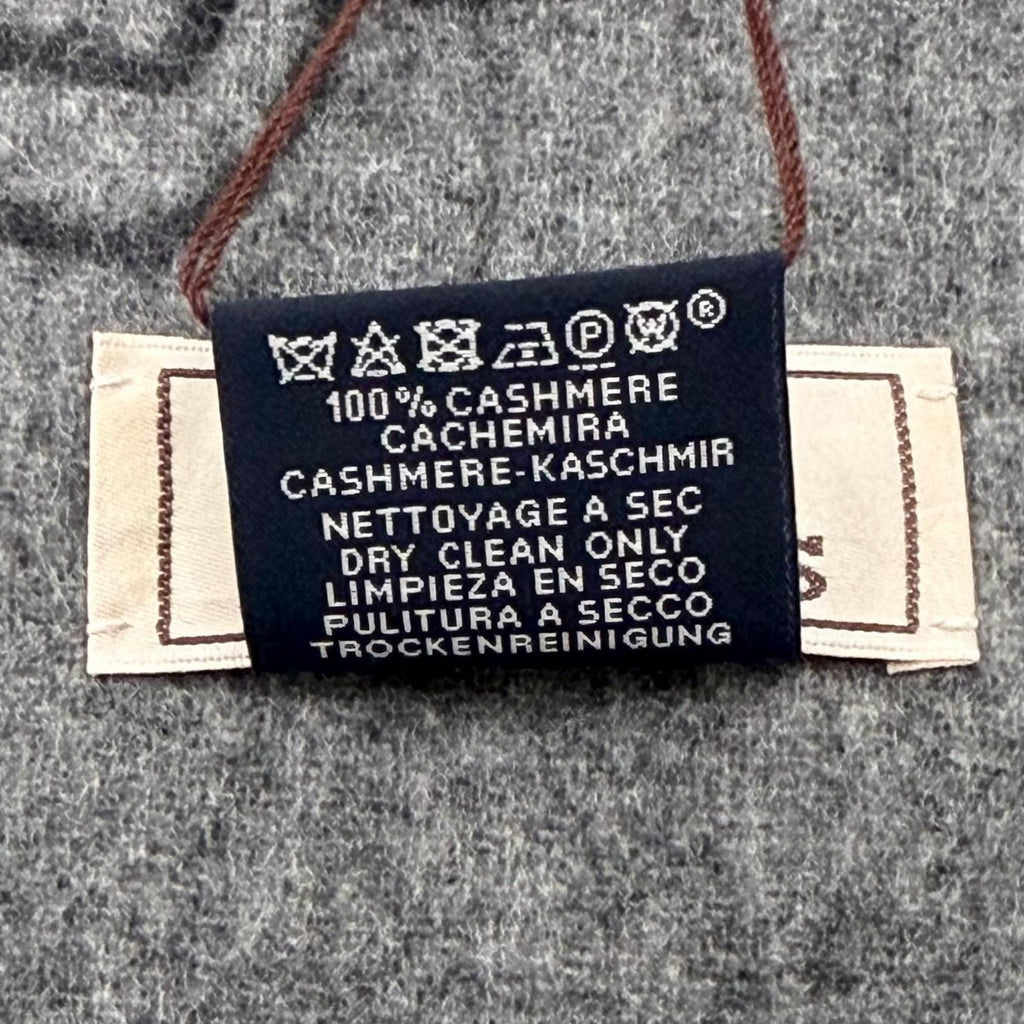 Hermes Tet a Tet Equestre Cashmere Hose Fringe Scarf Shawl Charcoal Gray — view 9