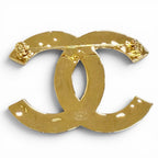 Chanel CC Logo Brooch Gold Black — view 2