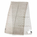 Gucci Wool Silk GG Jacquard Mini Fringe Shawl Beige 180 45 Recommended Scarf — view 2