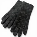 Louis Vuitton Gon Shirred Darling Sheep Leather Monogram Shearling Gloves Black