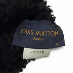 Louis Vuitton Gon Shirred Darling Sheep Leather Monogram Shearling Gloves Black — view 5