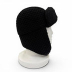 Chanel Cashmere Silk CC Logo Chapka Hat Trapper Hat Flight Hat Knit Cap Black — view 4
