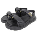 Dior Act Lambskin Metal Logo Backstrap Sandals Black Gold
