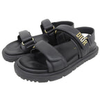 Dior Act Lambskin Metal Logo Backstrap Sandals Black Gold