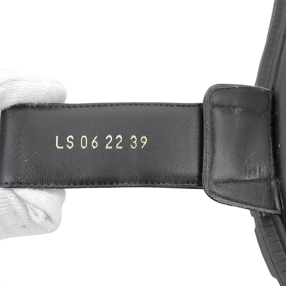 Dior Act Lambskin Metal Logo Backstrap Sandals Black Gold — view 6