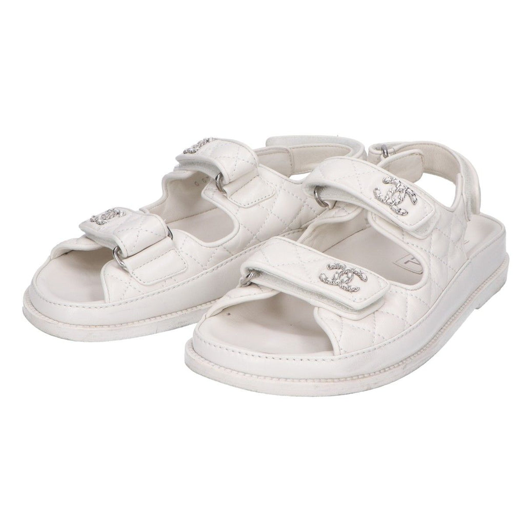 Chanel CC Logo Quilted Sandals