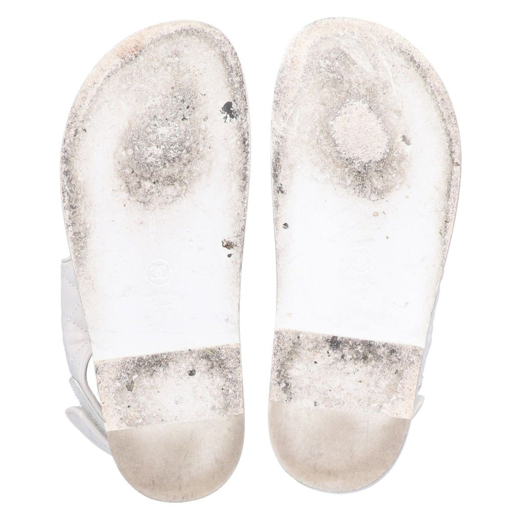 Chanel CC Logo Quilted Sandals — view 7