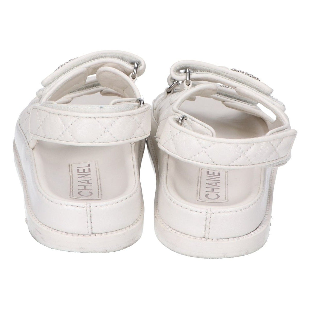 Chanel CC Logo Quilted Sandals — view 4