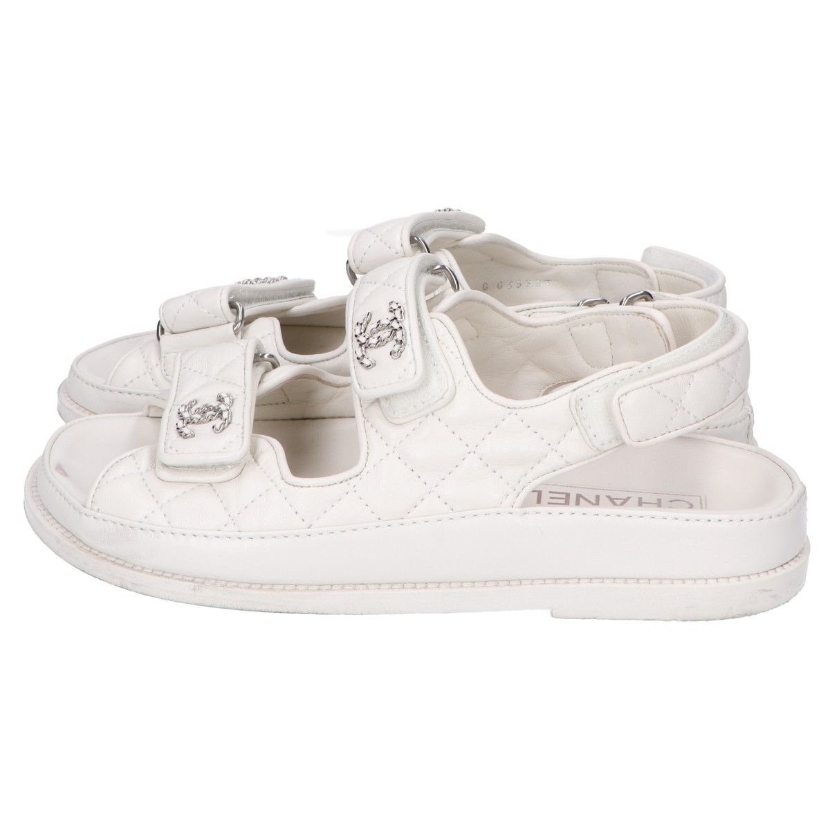 Chanel CC Logo Quilted Sandals — view 3