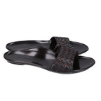 Bottega Veneta Leather Intrecciato Flat Sandals — view 4