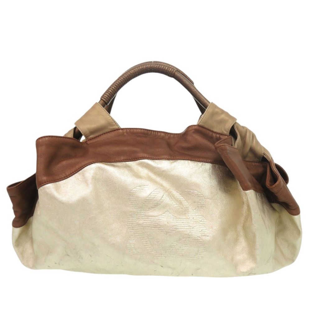 Loewe Nappa Aire Leather Gold Brown Handbag
