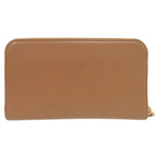 Prada Zip Around Gold Leather Caramel Brown Wallet — view 3