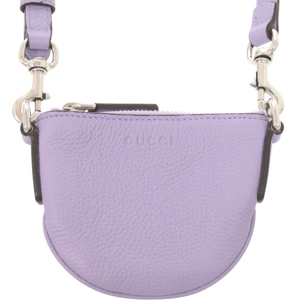 Gucci Logo Leather Purple Micro Mini Shoulder