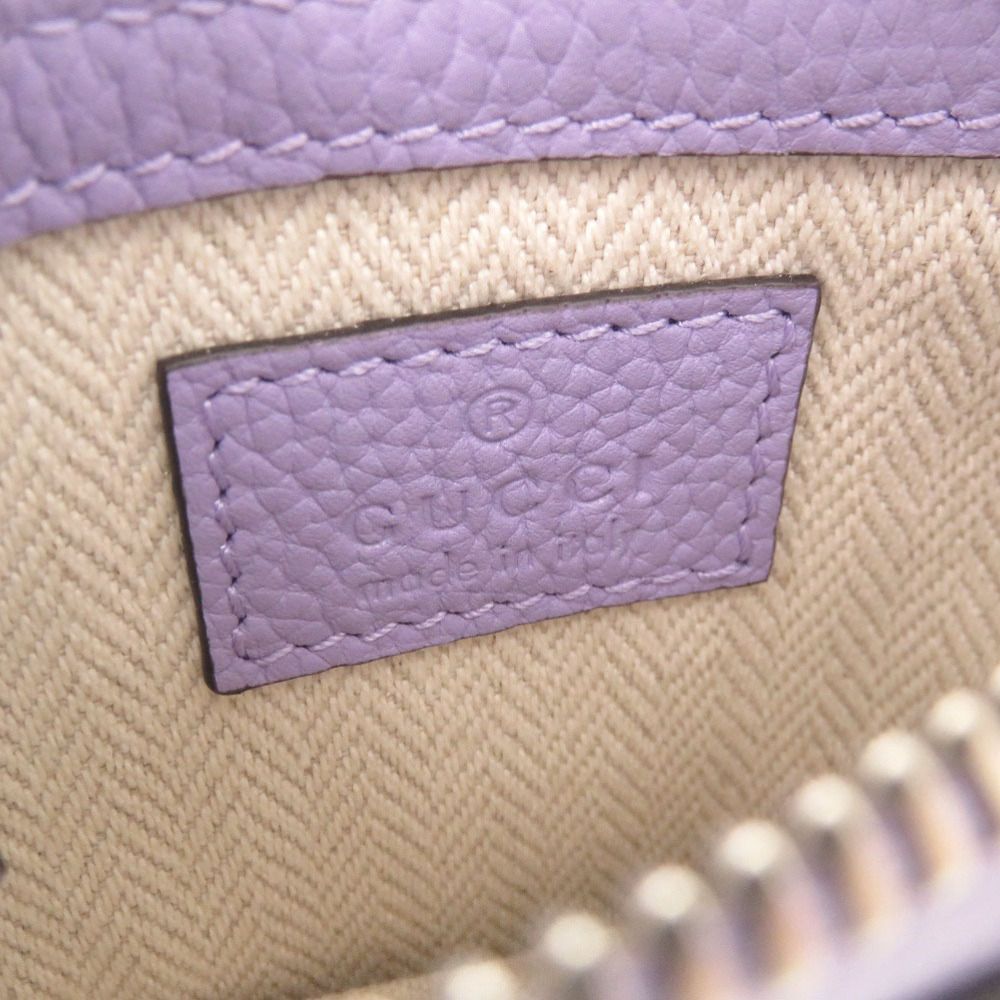 Gucci Logo Leather Purple Micro Mini Shoulder — view 6