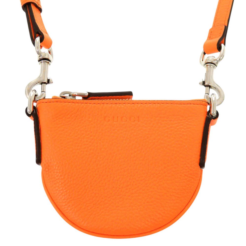 Gucci Logo Leather Orange Micro Mini Shoulder