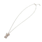 Dior Teddy Bear Crown Metal Silver Necklace — view 3
