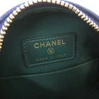 Chanel CC Logo Quilted Round Cotton Gold Blue Chain Shoulder — view 6