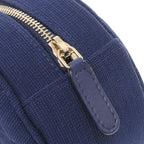 Chanel CC Logo Quilted Round Cotton Gold Blue Chain Shoulder — view 8
