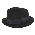 Hermes Beaver Felt Fedora Hat Folded Hat 59 Silk Leather Black Navy Blue