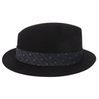 Hermes Beaver Felt Fedora Hat Folded Hat 59 Silk Leather Black Navy Blue — view 4