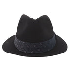 Hermes Beaver Felt Fedora Hat Folded Hat 59 Silk Leather Black Navy Blue — view 3