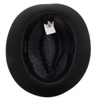 Hermes Beaver Felt Fedora Hat Folded Hat 59 Silk Leather Black Navy Blue — view 7