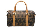 Fendi Zucca 2-Way Handbag Brown Beige Leather Canvas Gold — view 2