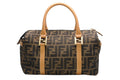 Fendi Zucca 2-Way Handbag Brown Beige Leather Canvas Gold