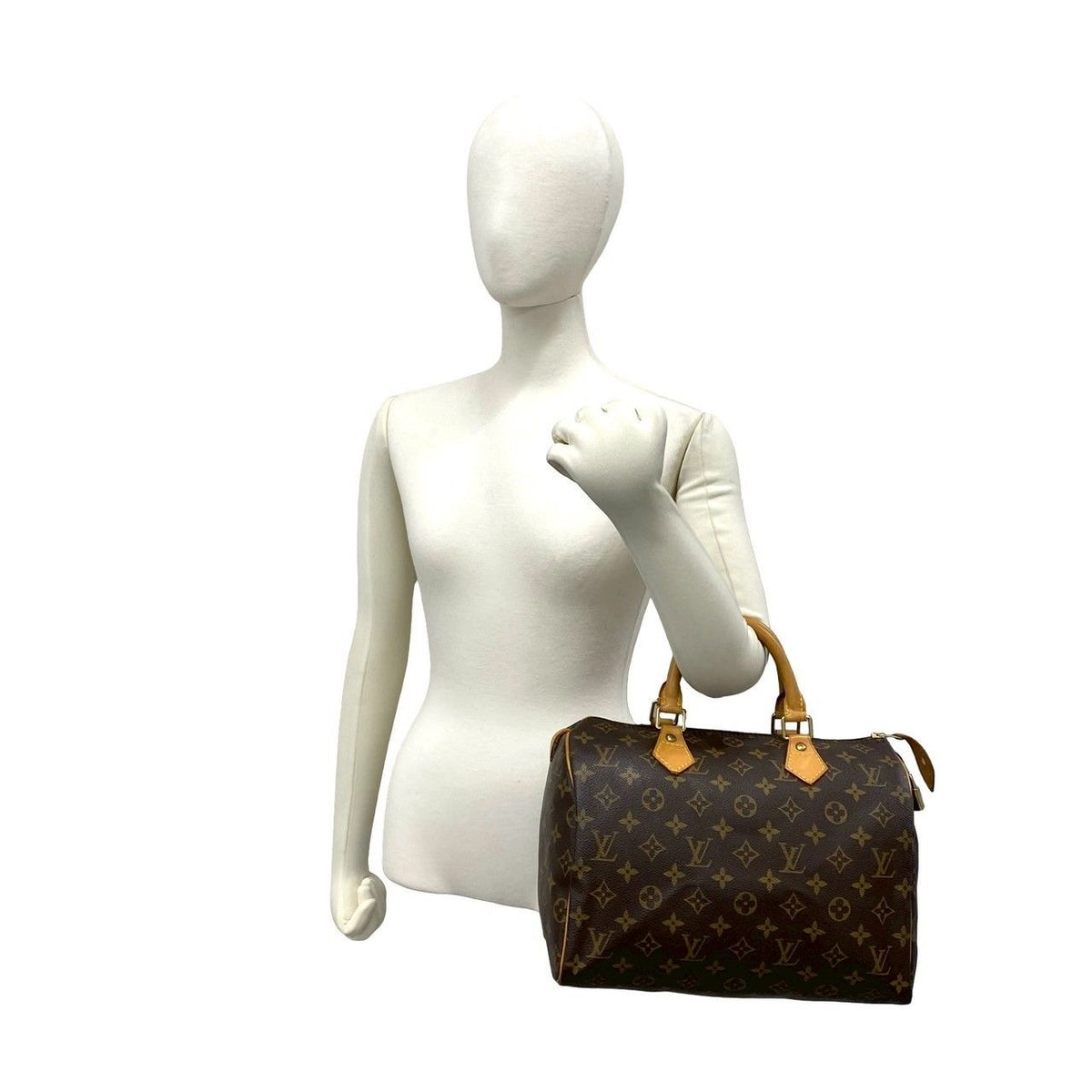 Louis Vuitton Vintage Speedy 30 Monogram Leather Boston Bag Brown — view 2